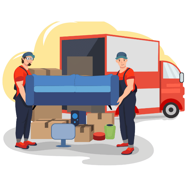 فريق عمل محترف يغلف الأثاث بعناية